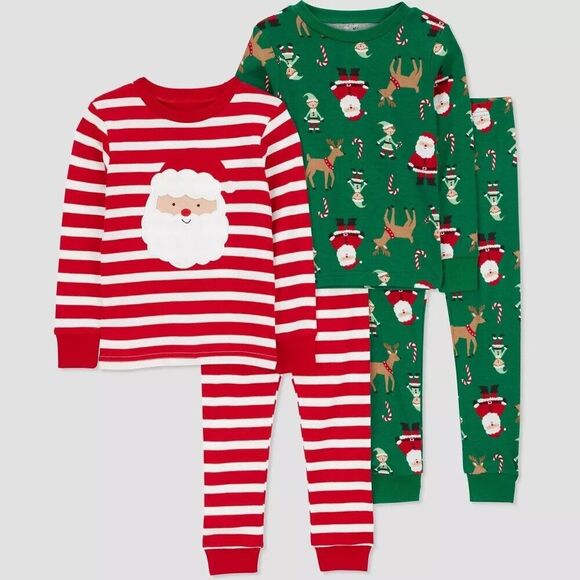 4 Piece Carters Just One You Christmas Pajama Sets 2T - Picture 1 of 4